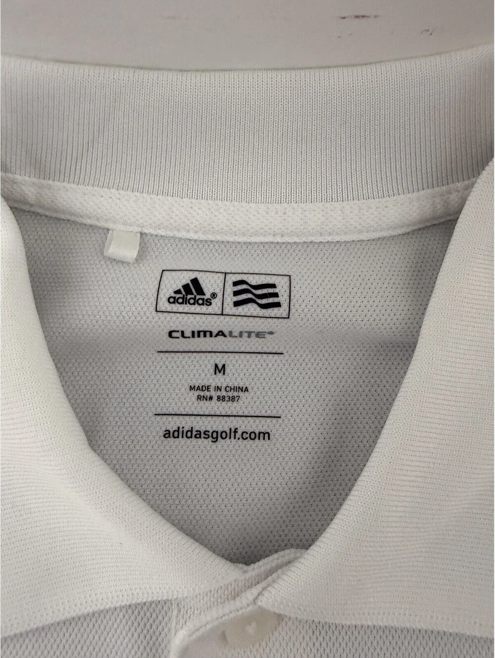 Adidas Climalite Golf Shirt Men’s Size M With Embroidered BA Lettering - White